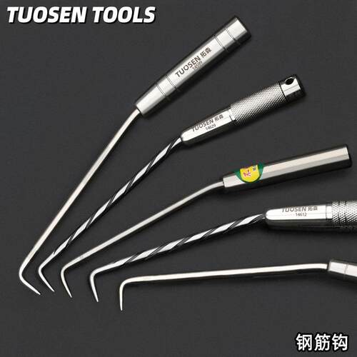 拓森五金工具不锈钢钢筋钩子建筑工地双轴承桩芯钢钢筋扎丝绑扎钩