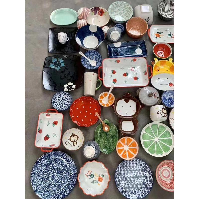 地摊杯子厂家批发瑕 碗碟盘杂件款陶瓷正心陶瓷餐具微货源陶瓷