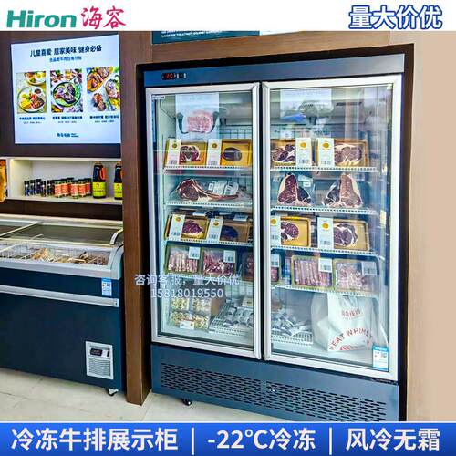 海容展示柜立式冷冻柜208/370L冰淇淋雪糕柜风冷无霜商用冰箱冷柜