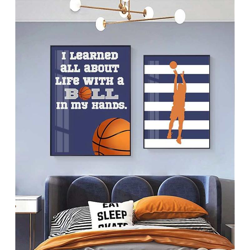 床头墙励志青少年房间投篮篮球nba卧室画男孩儿童装饰画挂画壁画图片