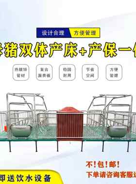 全复合母猪产床分娩床双体产保一体保育床养殖设备猪用单体产床