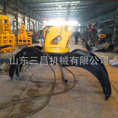 60度旋转抓木器单双缸液压夹子挖机爪子抱夹抓石器挖掘机夹木器