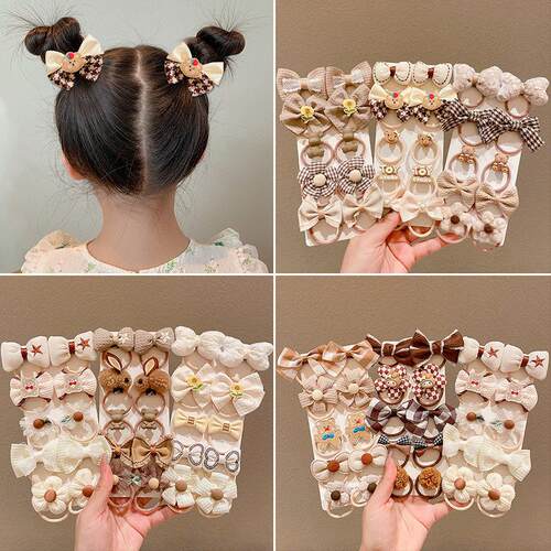 Children bow cartoon hair tie sweet tiara for girls儿童发圈