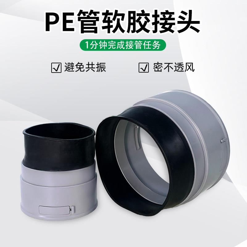 新风系统主机法兰对接件110-160变径矽胶PE管道连接件软连结直接