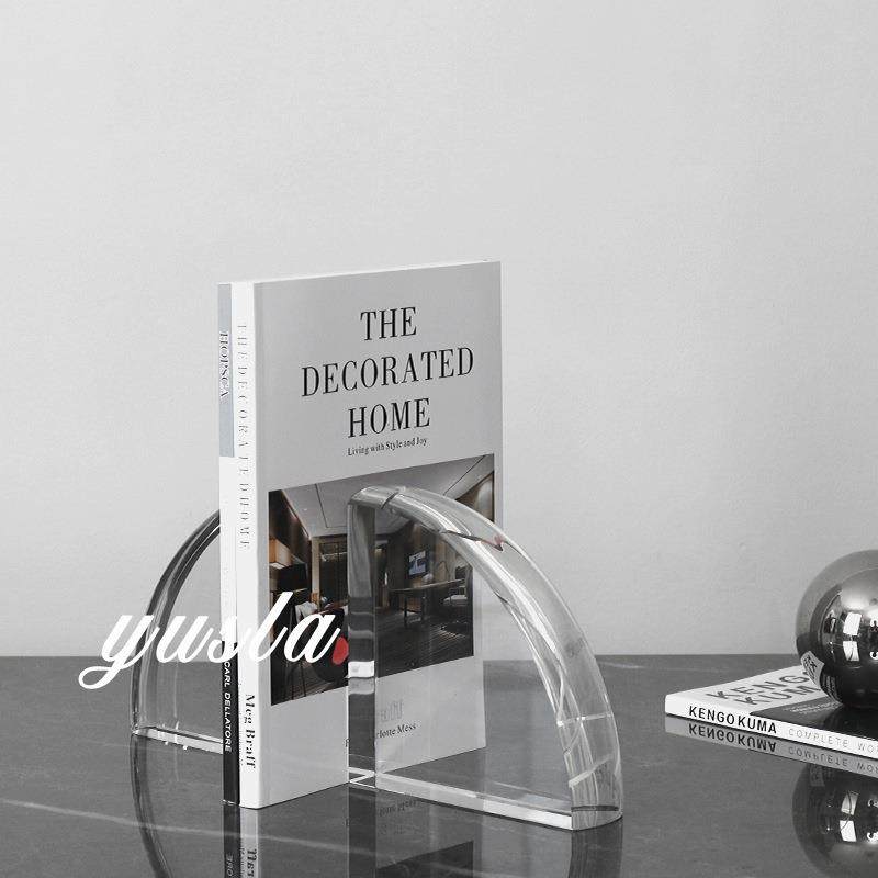 简约现代电视柜书靠书立书挡样板间书房柜办公室展厅摆件软装饰品