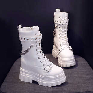 内增高马丁靴女2025年春季新款英伦风小个子11cm厚底机车炸街短靴