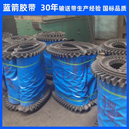 河北蓝箭橡胶输送带价格 波纹挡边裙边输送带
