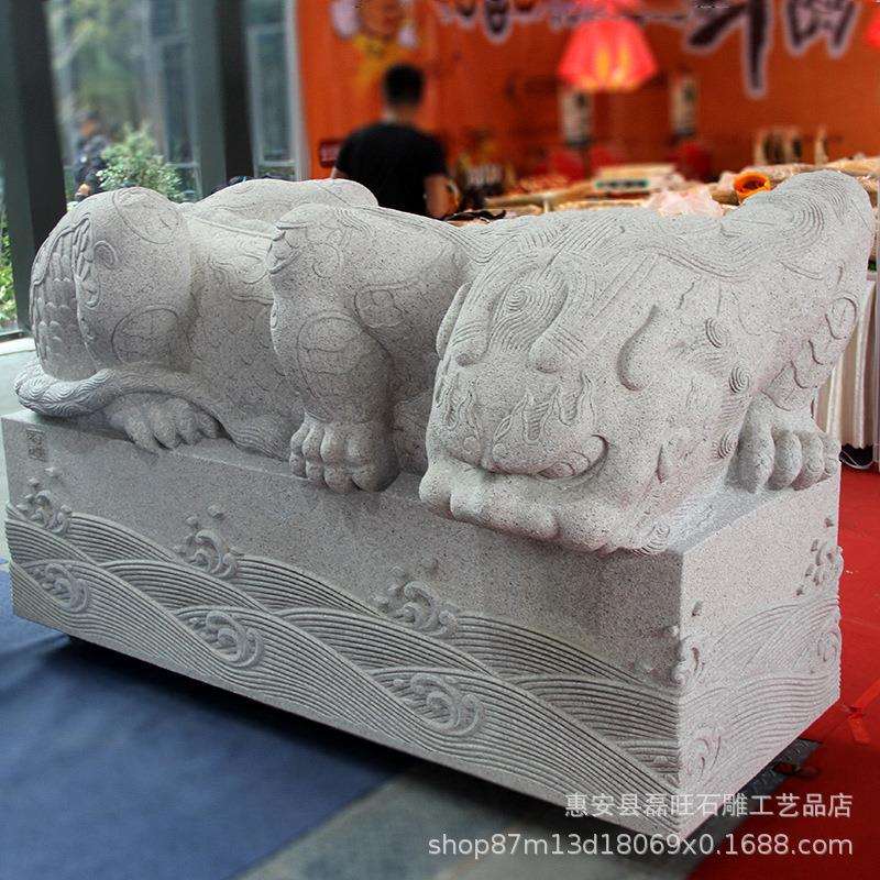 石头怪兽雕塑 动物雕刻雕像 石雕神兽怪兽 园林景区石雕摆件装饰