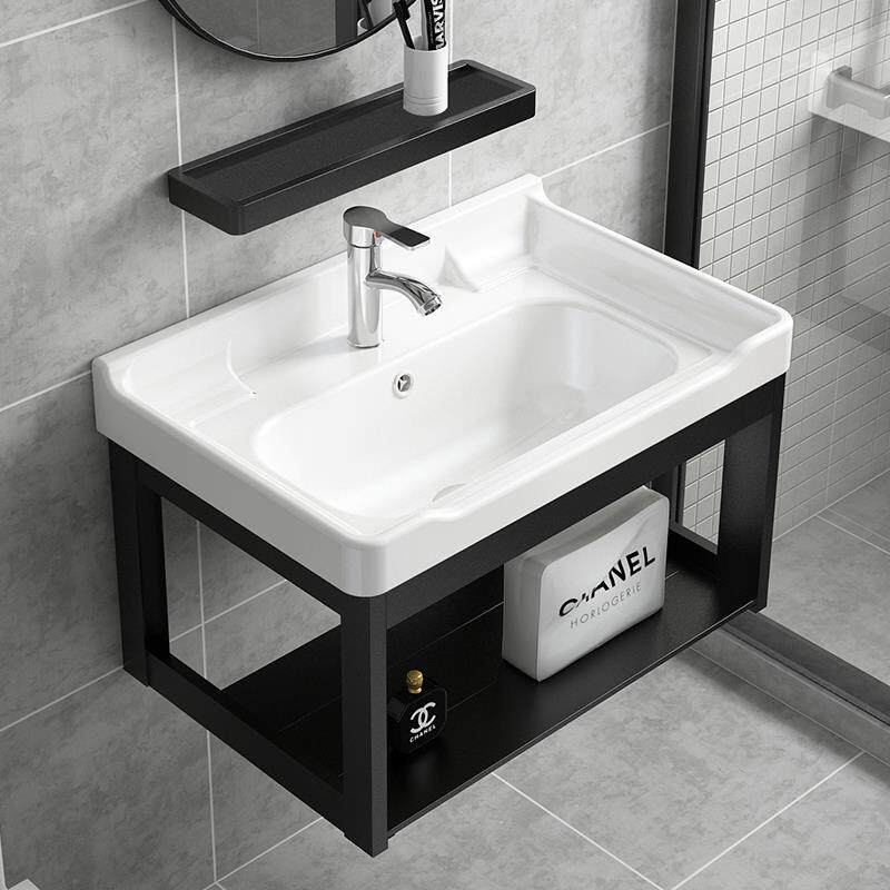 挂墙式浴室洗脸盆柜组合小户型洗手盆卫生间洗漱台池陶瓷面盆阳台