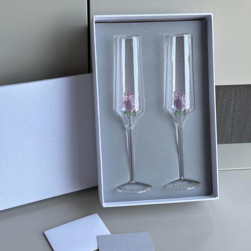 迪家立体玫瑰香槟杯红酒杯起泡酒高脚杯鸡尾酒杯高颜值
