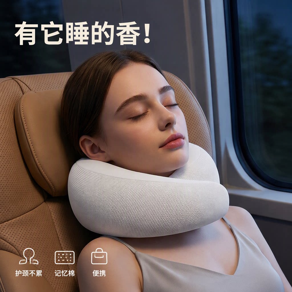 当家袖u型枕旅行枕护颈椎飞机护颈枕便携长途枕头记忆棉旗舰店A