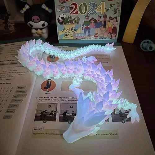 Luminous Toy 3D Printed Dragon Glow in the Dark Flying Drago