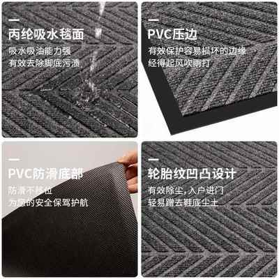 豪宅入户地垫吸水除尘地毯门防滑耐脏轮胎纹垫门家进用大门口脚玄