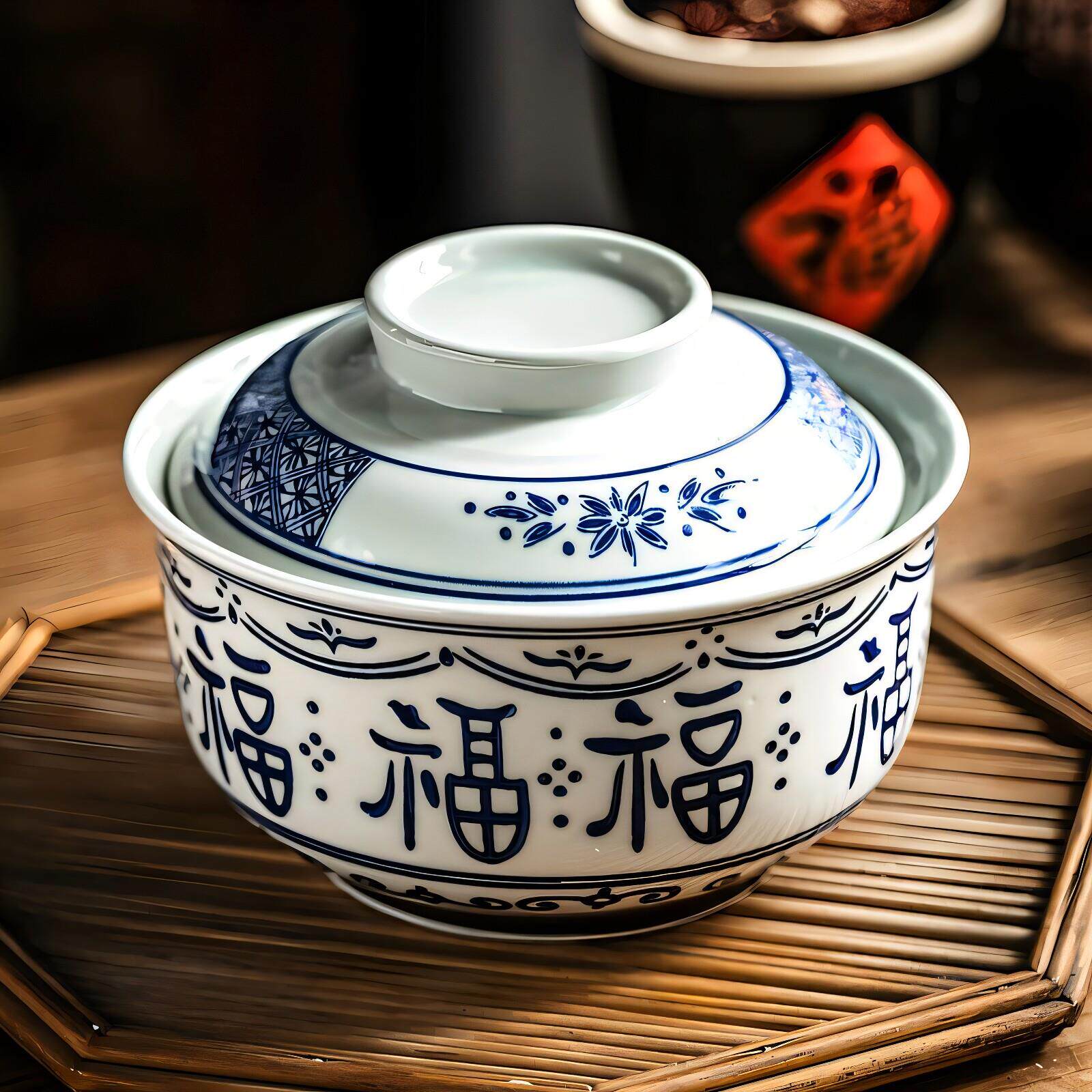 泡面 面碗带盖子蒸碗陶瓷碗个人专用面 面碗大碗日式丼饭碗汤碗家