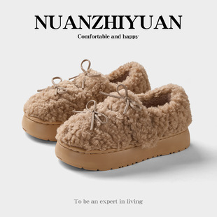 居家包跟毛毛棉拖鞋女款秋冬季外穿保暖舒适软厚底轻便鞋