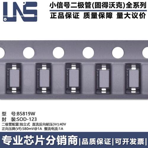 B5819W 正品原装 SOD-123 打字丝印SL 40V 1A 小信号开关二极管