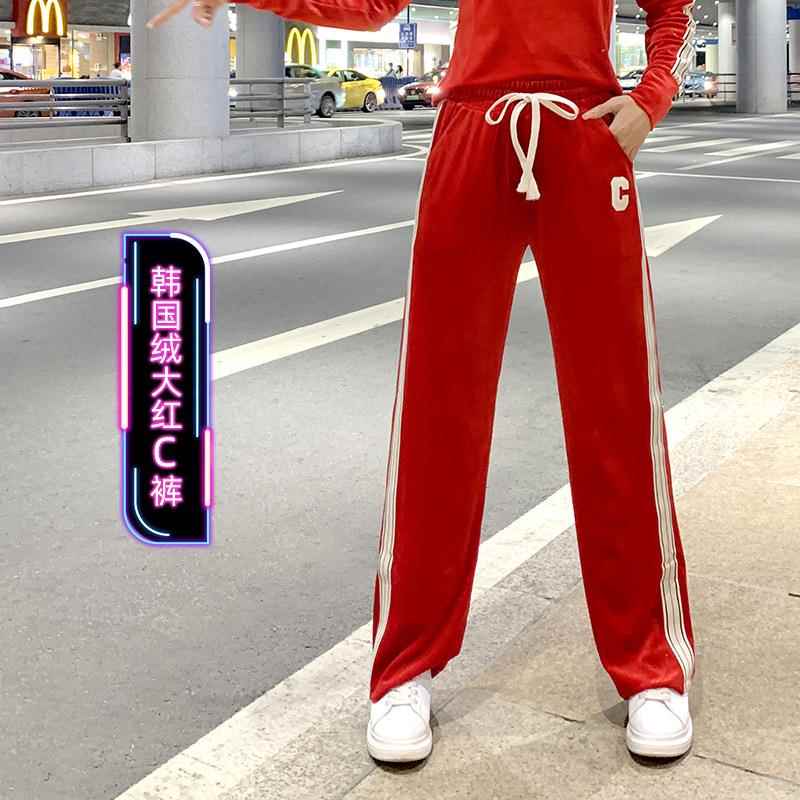 新款杨丽萍广场舞服装新款套装女秋冬金丝绒长袖裤团体鬼步舞运动