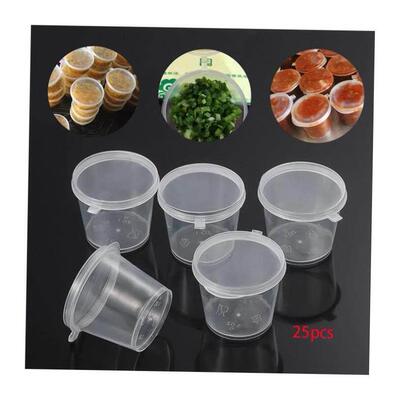 10/25Pcs 25/27/40/45ml Plastic Takeaway Sauce Cup Containers