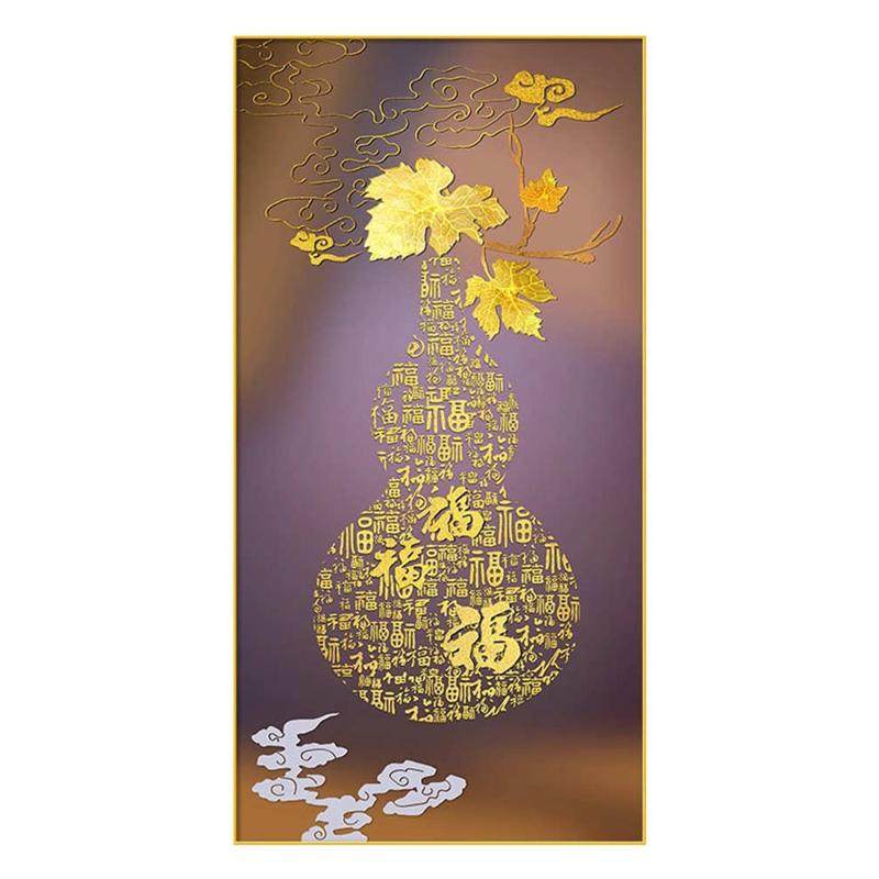 福碌双全葫芦入户玄关装饰画轻奢高级感高档好寓意客厅挂画壁画