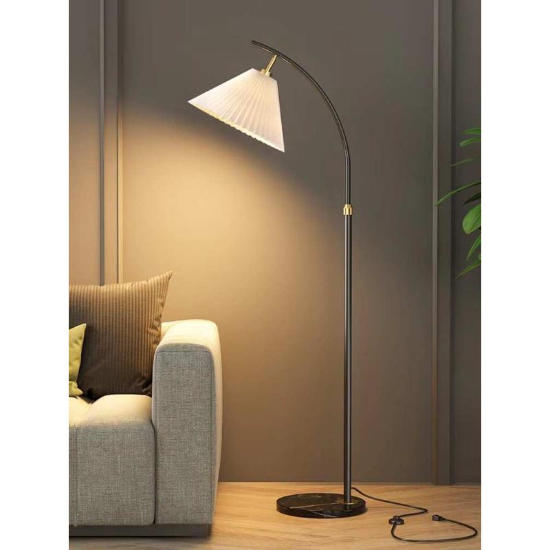 床头灯北欧ins卧室红立式风简沙发氛围客厅 网极奶油台灯落地灯边