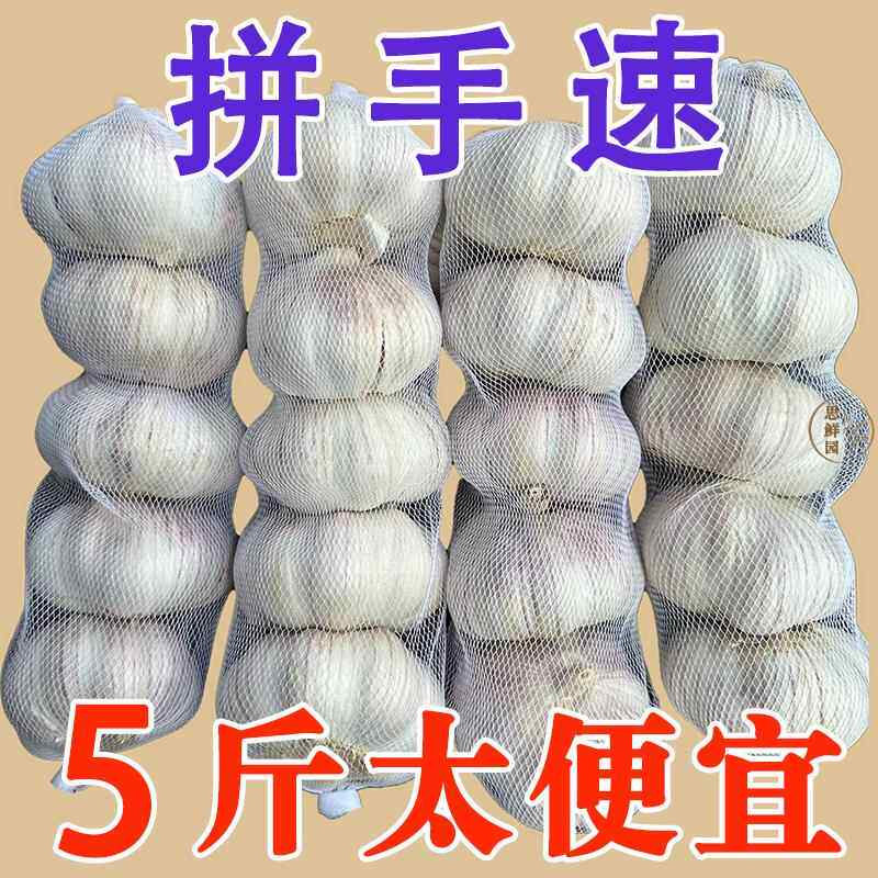 新客直降 金乡紫皮大蒜头干蒜包邮特大蒜瓣新大蒜新干蒜包邮