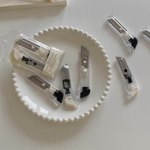 ins无印风透明小号美工刀便携式裁纸刀简约拆快递学生美术削笔刀