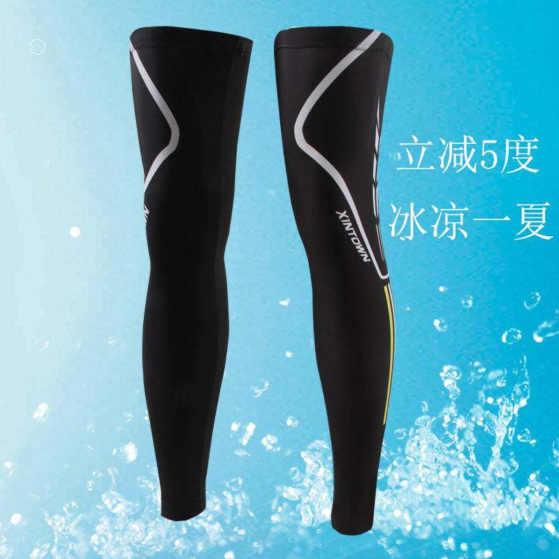 防晒腿套男女套脚冰袖腿凉感长版夏季户外防紫外骑行护腿跑步冰裤