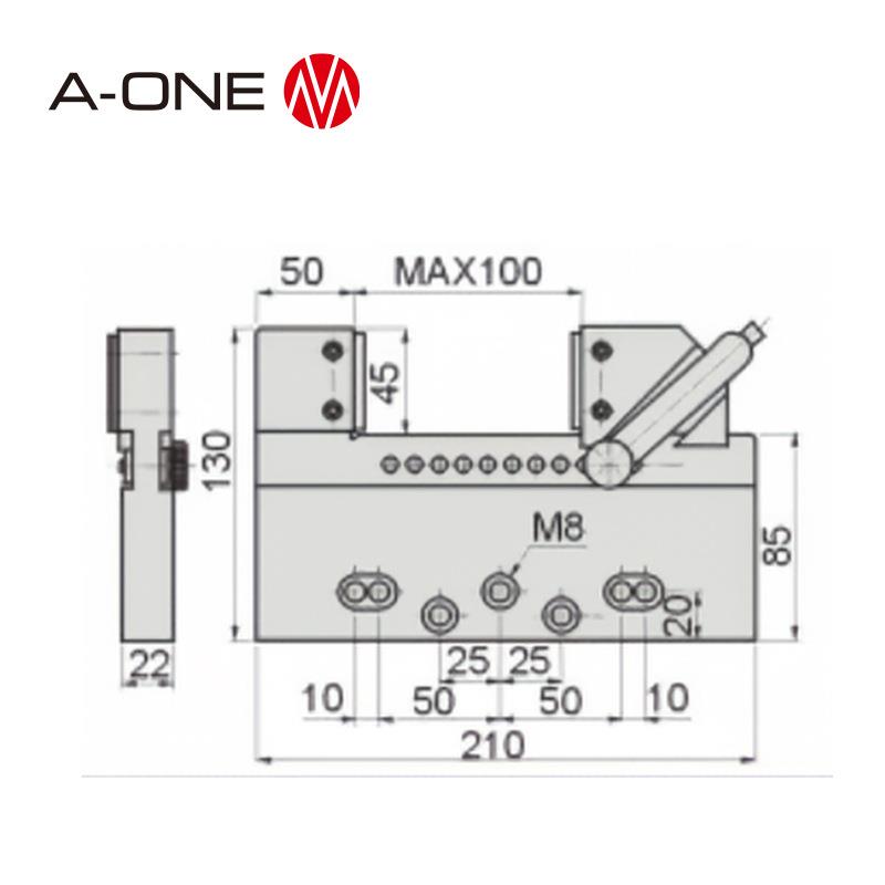 A-ONE线割机床工装夹具线切割万力 WEDM工件装夹不锈钢线切割夹具图片