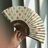 芷墨原创小清新治愈泡泡布时尚 扇子 小众折扇清新马卡龙覆古风女式