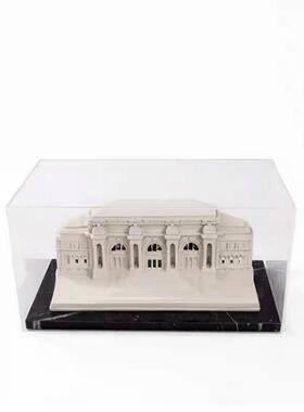 现代简约建筑模型树脂摆件创意客厅玄关书桌亚克力罩家居软装饰品