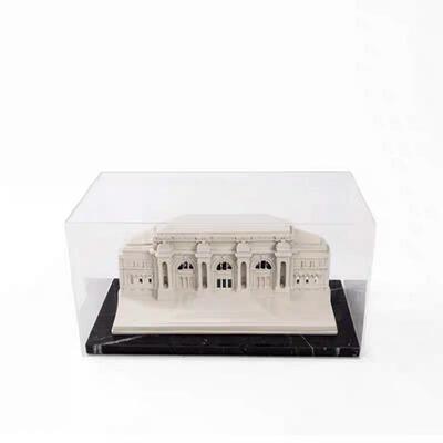 现代饰简约建筑模型树脂摆件意客厅玄关BJ0446居书创桌亚克力罩家