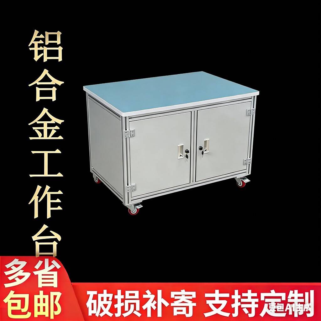 防静电移动推车工作台电工工具柜电气柜实验室双门收纳柜铝合金桌
