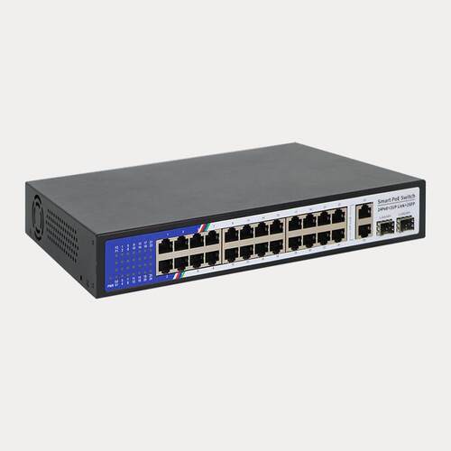 安防工程专用权嘉 全千兆国标24+2+1SFP 24口POE交换机网络供电