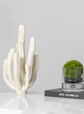 北欧简约仙人掌珊瑚造型摆件酒店民宿书房玄关桌面艺术工艺装饰品