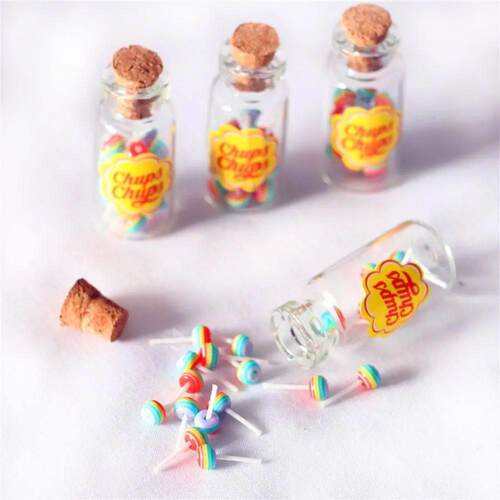 1/12 Scale Lollipops With Jar Mini Food Simulation Sugar Can