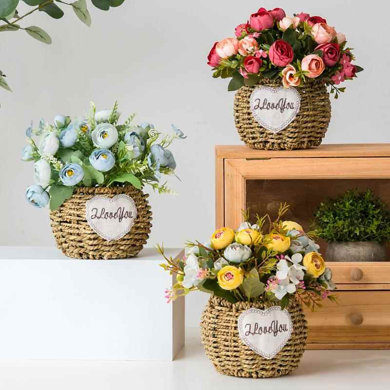 仿真花假花装饰客厅盆栽摆设干花向日葵花束电视柜装饰品桌面摆件