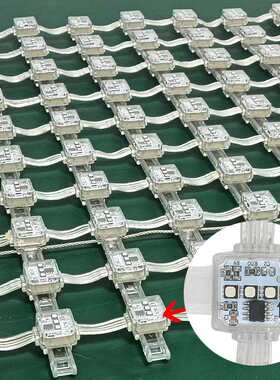 LED聚炫照明网格屏厂家高亮防水透明柔软街道楼宇桥梁景观亮化显