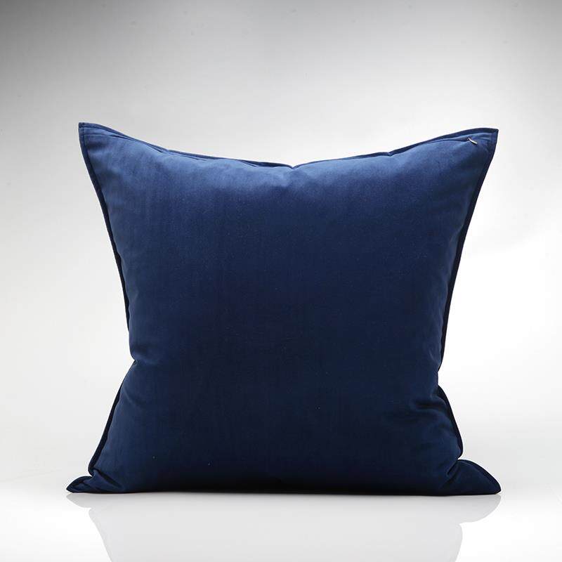 正品新款北欧纯绒色布靠枕简靠上约现代沙发靠垫床抱枕背垫方枕套