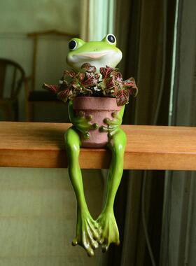 真自在创意青蛙花盆田园家居装饰品树脂多肉盆栽送男女生朋友礼物