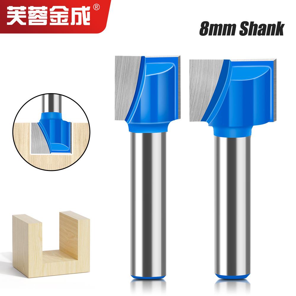 8mm柄出口俄罗斯亚马逊速卖通雕刻机修边机平面清底刀10-32MM蓝色