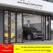 铝合金折叠门洗车房商铺汽车美容店推拉门商场大门重型玻璃折叠门