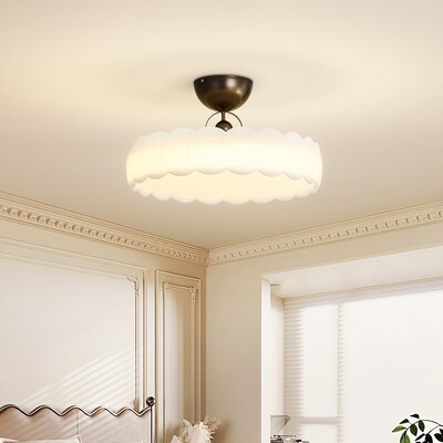 瑞普全光谱卧室灯2025年新款设计师奶34油风羽毛间吸房顶中山灯灯