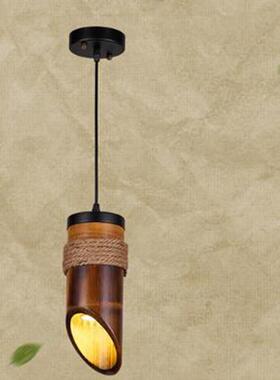 田园风格客栈餐厅竹筒灯新中式竹藤民宿酒店装饰编织吊灯竹筒吊灯