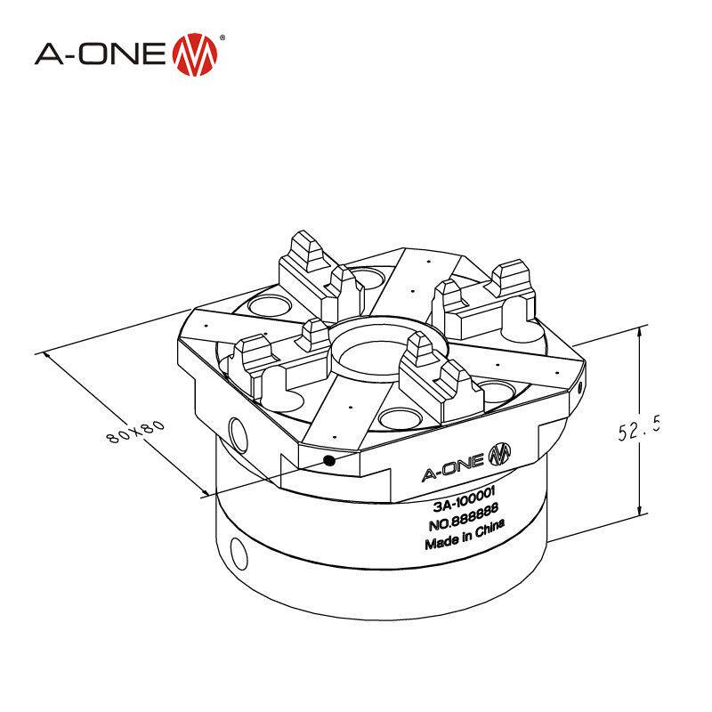 A-ONE电火花成型机床工作台80型气动卡盘 主轴快速定位卡盘夹具