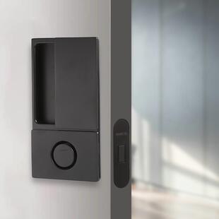 单面平开门锁卧室木门房门锁内嵌极简静音无把手单面隐形锁带钥匙