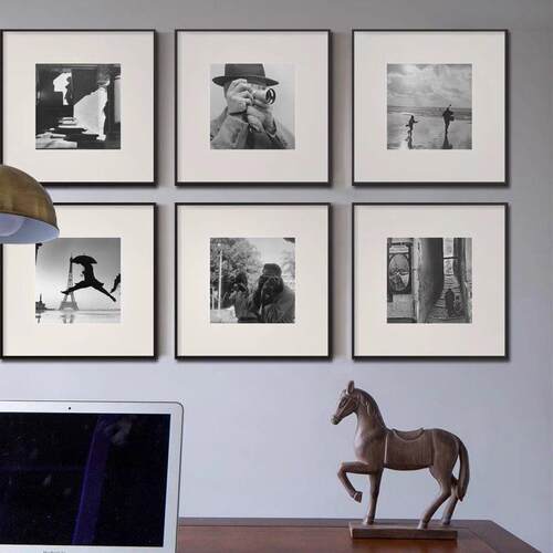 黑白玄关装饰画布列松摄影作品挂画样板间展厅高级感人物艺术壁画