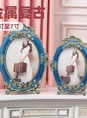 新款直销复古欧式金属相框 样板房软装摆台摆件 金属相框
