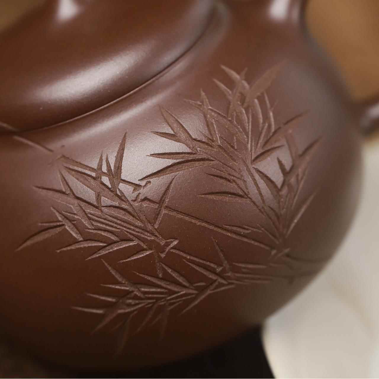 茄段宜兴紫砂壶茶具道壶文472玩茶器泡茶壶名家纯手工刻绘紫原茶