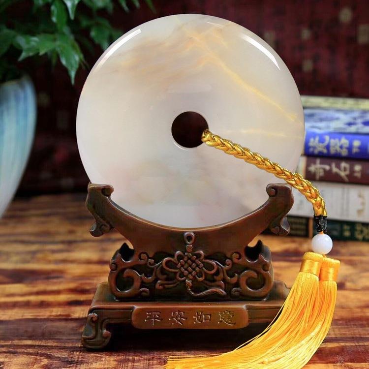 玉器工艺品摆件定制天然阿富汗玉石平安扣一帆风顺商务会礼品