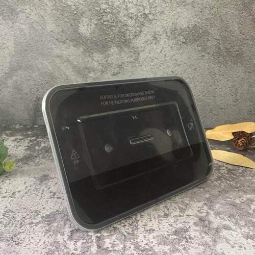 一次性餐盒1200ml透明黑色长方形打包外卖宽扁塑料加厚带盖饺子